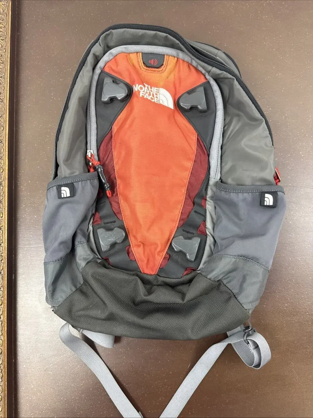 Vintage The North Face Borealis Backpack Gray Orange 2000s Y2K Hiking School